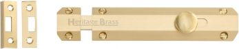 Heritage Brass Door Bolt Flat 6" Satin Brass finish